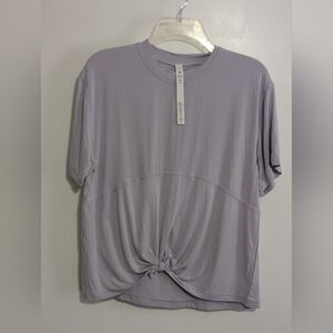 Lululemon Modal-Silk Blend Tie-Front Yoga Shirt Womens 4 Faint Lavender Top